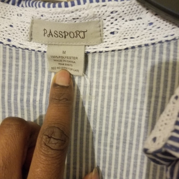 Blue striped shirt dress - Picture 3 of 3